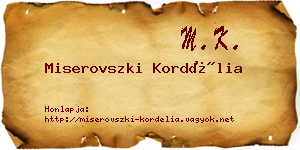 Miserovszki Kordélia névjegykártya
